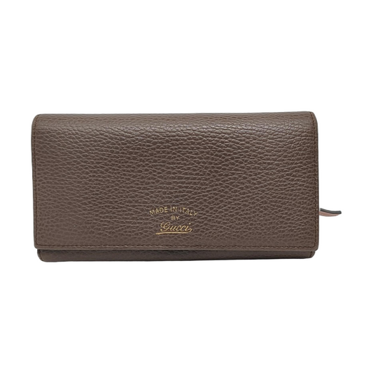 GUCCI Swing Elephant Gray Cowhide Wallet Golden hardware-(SKU)-951312707