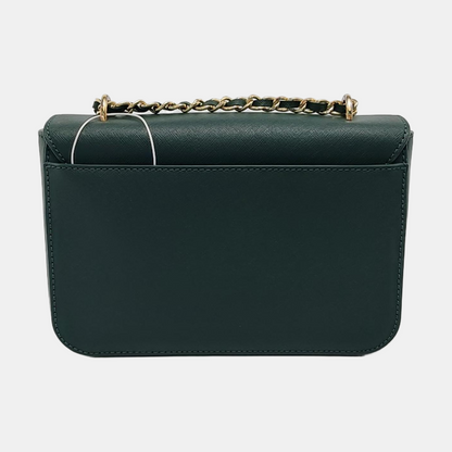 TORY BURCH Robinson Dark Green Cowhide Stamped Crossbody Single Shoulder Bag Golden hardware-(SKU)-951354539