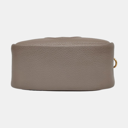 TORY BURCH Perry Grey Leather Embossed Crossbody Bag Single Shoulder Bag Golden hardware Removable shoulder strap-(SKU)-951355825