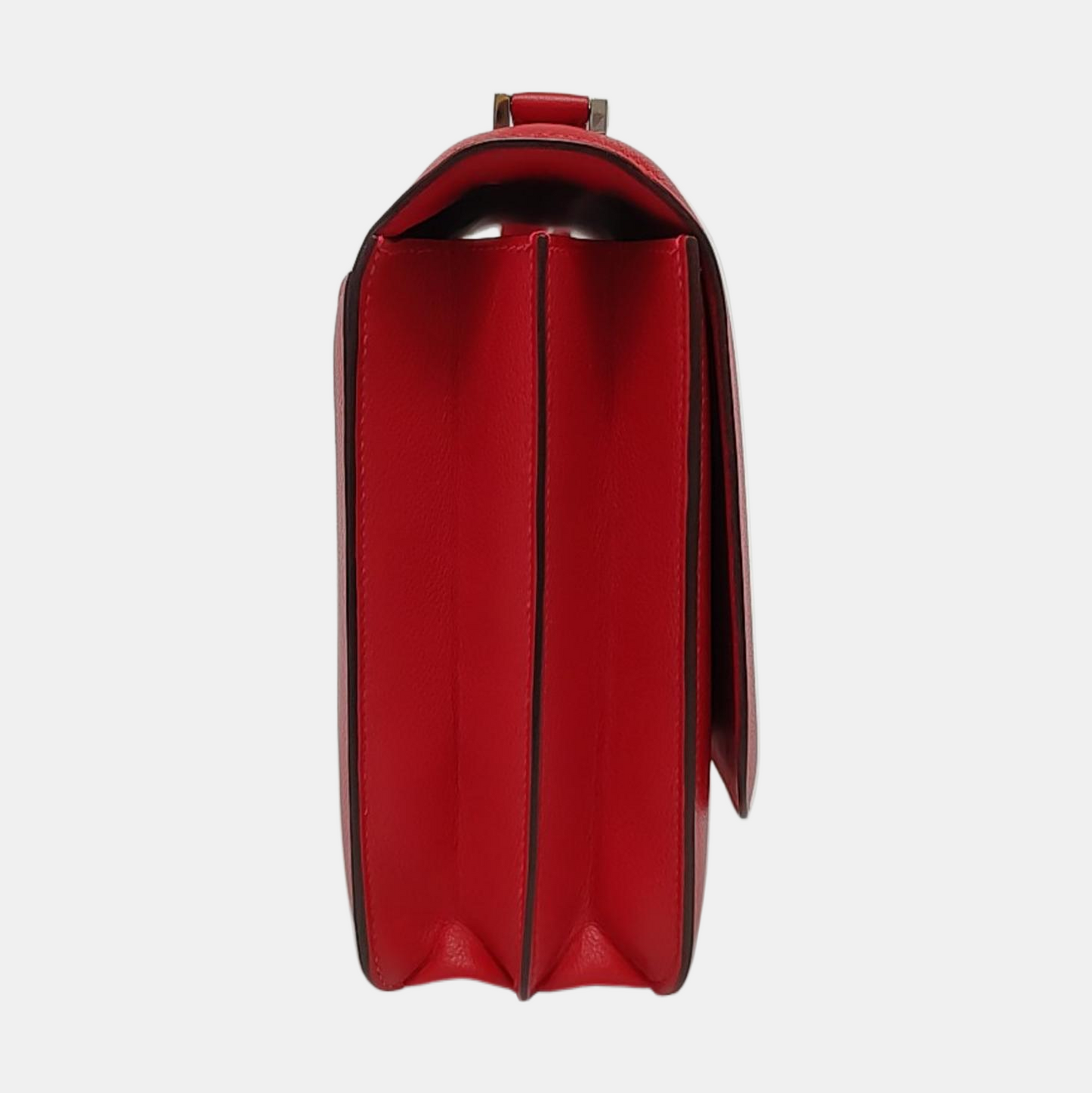 HERMÈS 2002 26 Red Evercolor Calfskin Crossbody Shoulder Bag with Silver Hardware, C-(SKU)-951512594