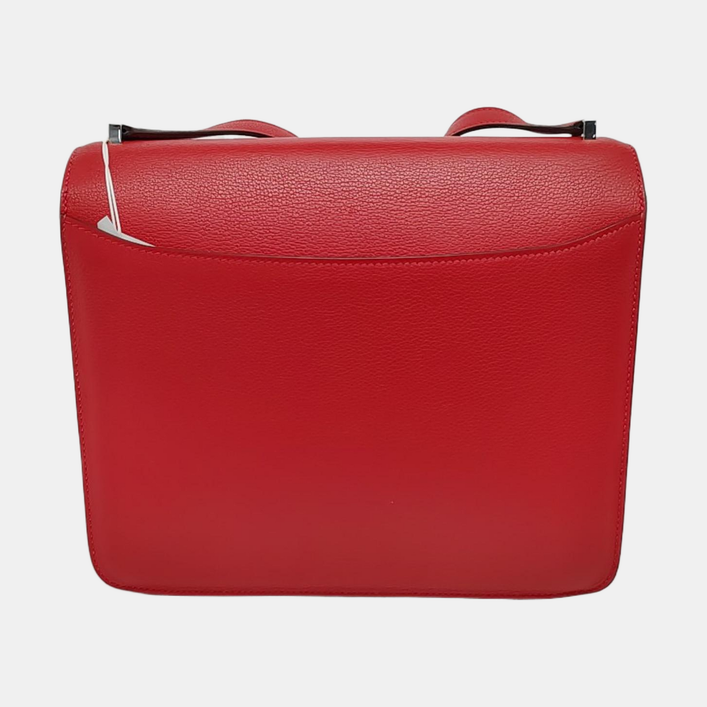 HERMÈS 2002 26 Red Evercolor Calfskin Crossbody Shoulder Bag with Silver Hardware, C-(SKU)-951512594