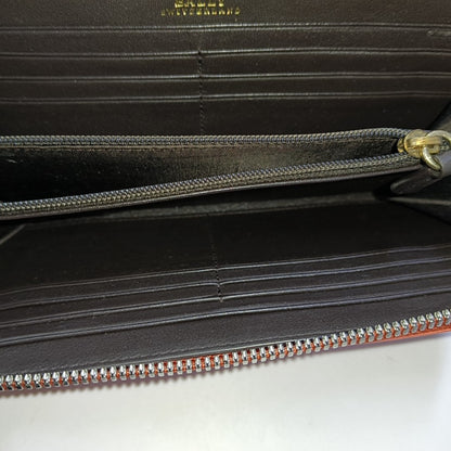BALLY Orange-Pink Leather Embossed Wallet Golden hardware-(SKU)-951391066