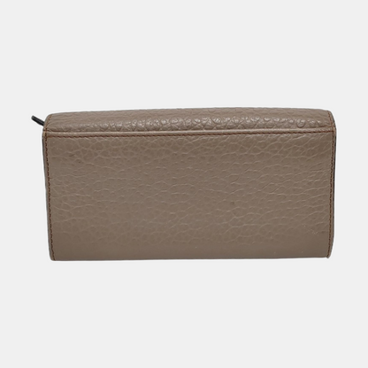 BURBERRY Langley Gray Cowhide Wallet Golden hardware-(SKU)-951267883
