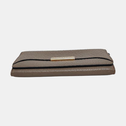 BURBERRY Langley Gray Cowhide Wallet Golden hardware-(SKU)-951267883