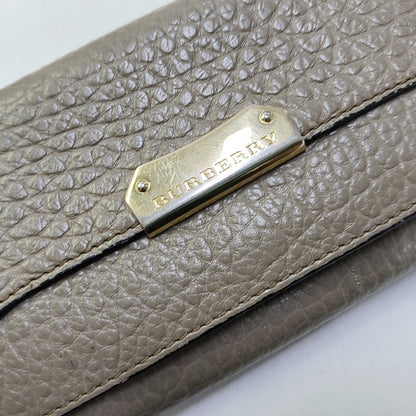 BURBERRY Langley Gray Cowhide Wallet Golden hardware-(SKU)-951267883
