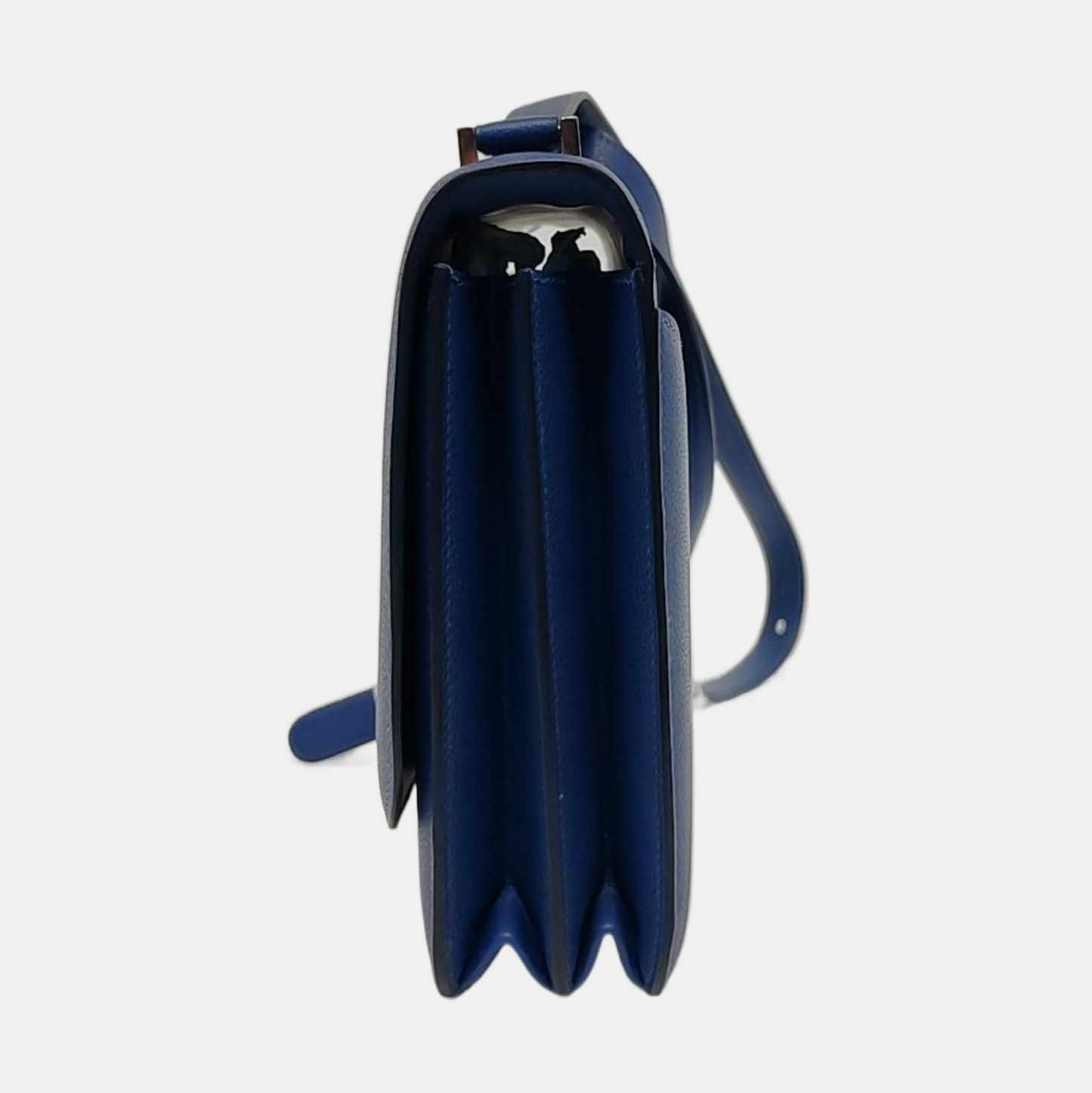 HERMÈS 2002 royal blue Evercolor leather crossbody bag shoulder bag silver hardware A-(SKU)-951512753