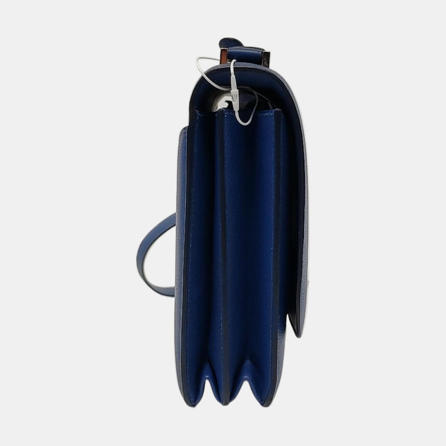 HERMÈS 2002 royal blue Evercolor leather crossbody bag shoulder bag silver hardware A-(SKU)-951512753