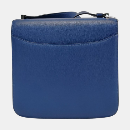 HERMÈS 2002 royal blue Evercolor leather crossbody bag shoulder bag silver hardware A-(SKU)-951512753