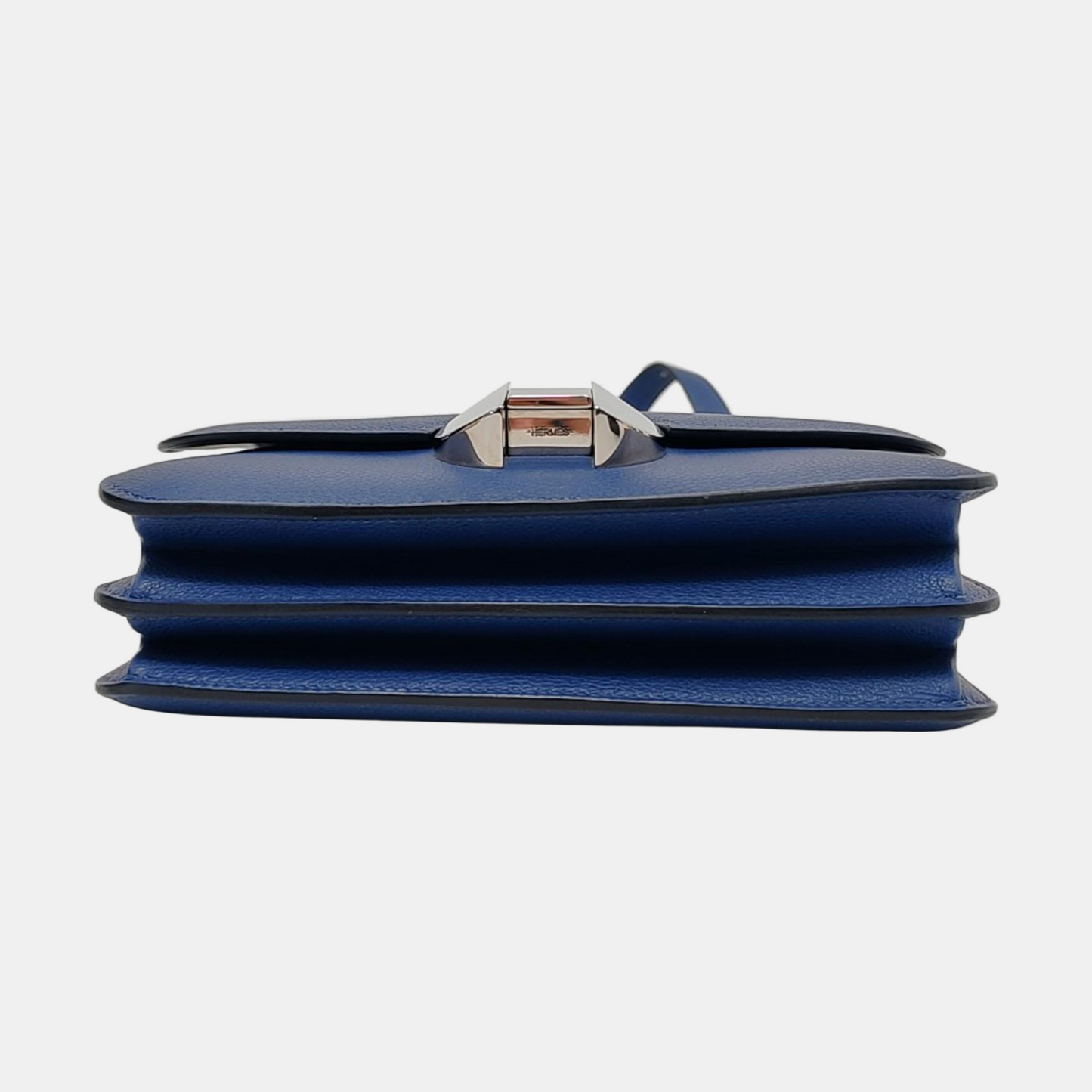 HERMÈS 2002 royal blue Evercolor leather crossbody bag shoulder bag silver hardware A-(SKU)-951512753