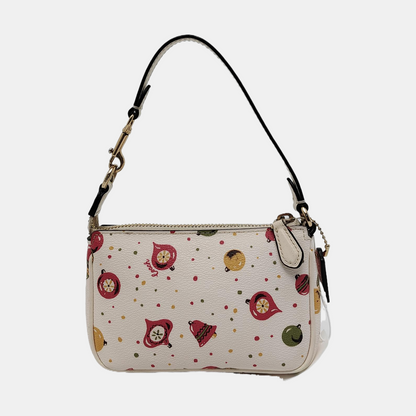 COACH NOLITA White Coated Canvas Printed Handbag Golden hardware-(SKU)-951528417