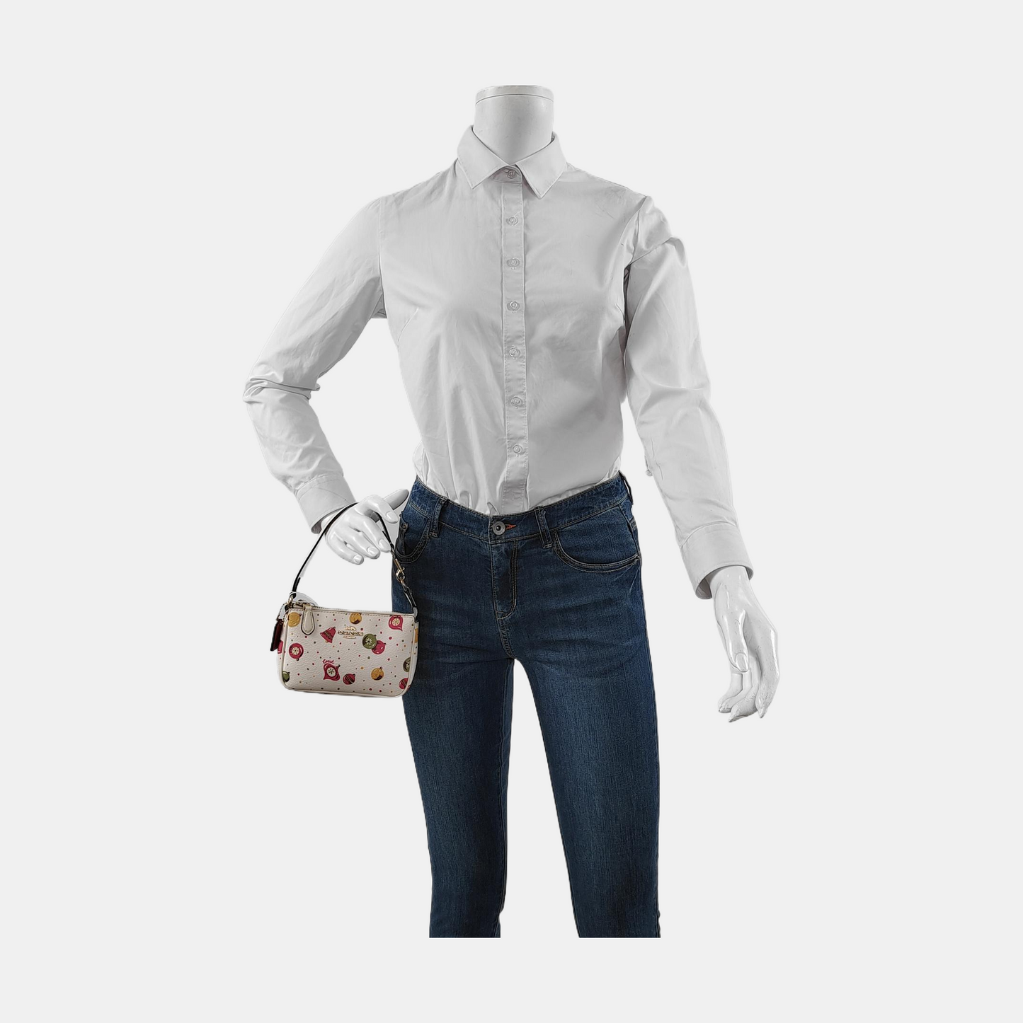 COACH NOLITA White Coated Canvas Printed Handbag Golden hardware-(SKU)-951528417
