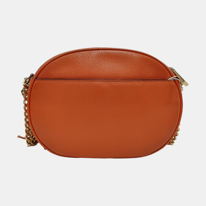 MICHAEL KORS Jet Set Orange Red Leather Single Shoulder Bag Crossbody Bag Golden hardware-(SKU)-951616686