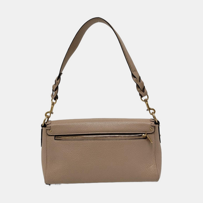 COACH 26 Khaki Cowhide Carriage Single Shoulder Bag Crossbody Handbag Golden hardware Removable shoulder strap-(SKU)-951599641