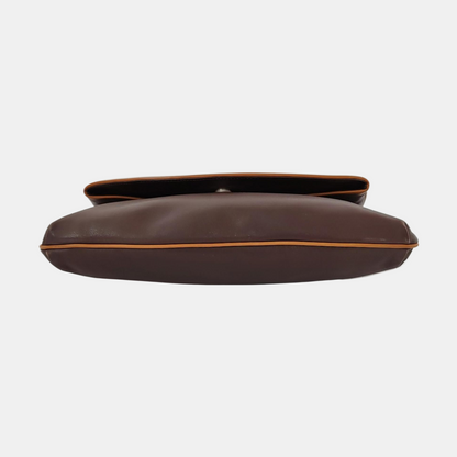 CELINE MACADAM CLUTCHES Dark Brown Cowhide Handbag Golden hardware-(SKU)-951570187