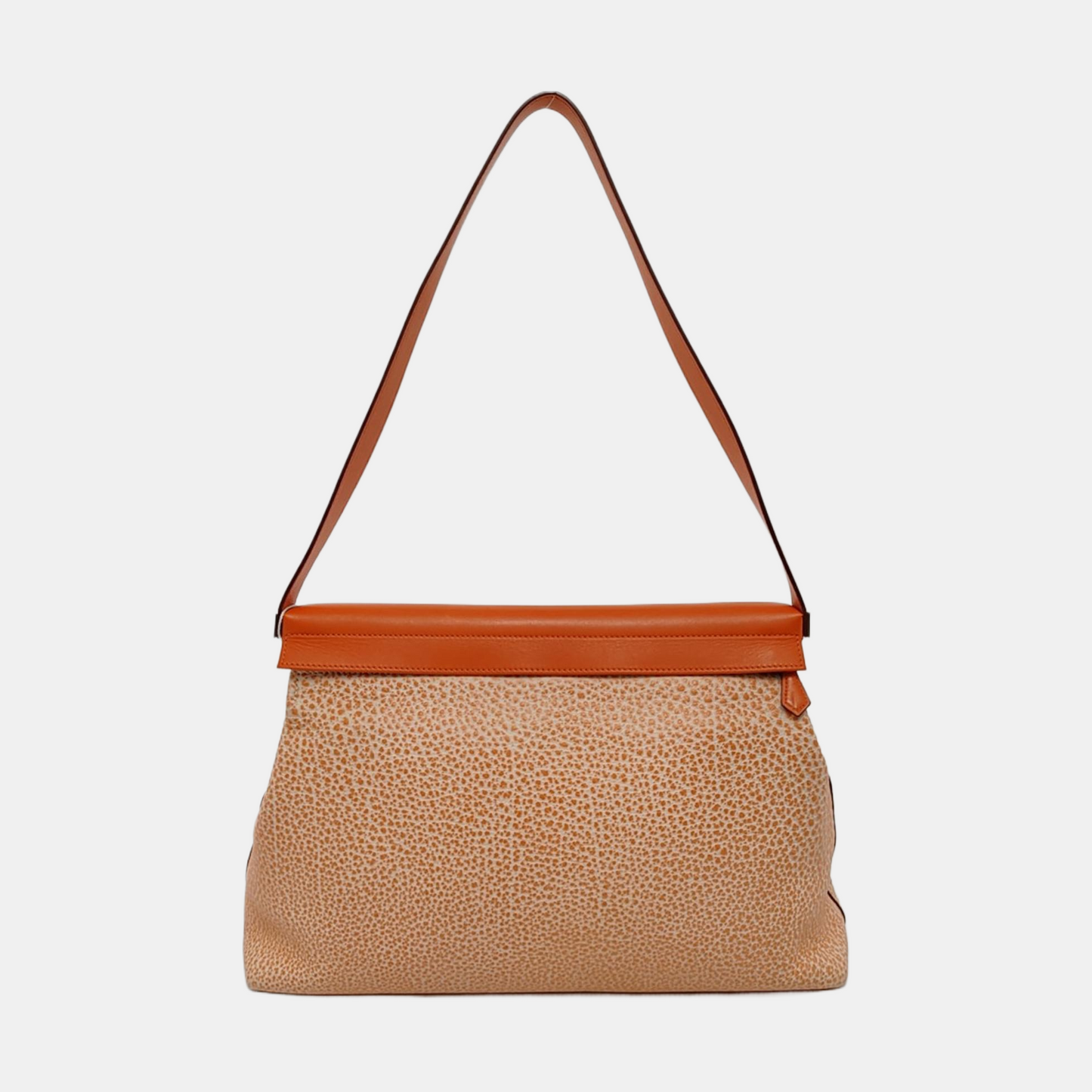 HERMÈS Yeoh Orange Pink Buffalo Leather Single Shoulder Bag Silver Hardware 🄶 Sub Pockets-(SKU)-951814551