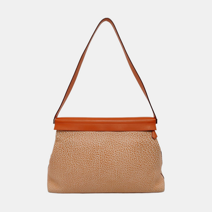 HERMÈS Yeoh Orange Pink Buffalo Leather Single Shoulder Bag Silver Hardware 🄶 Sub Pockets-(SKU)-951814551