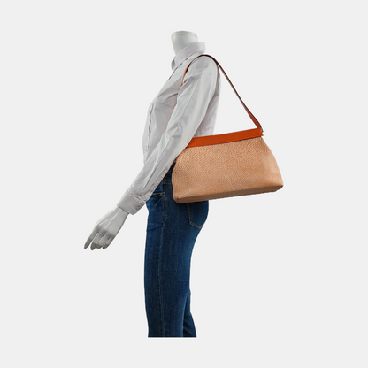 HERMÈS Yeoh Orange Pink Buffalo Leather Single Shoulder Bag Silver Hardware 🄶 Sub Pockets-(SKU)-951814551