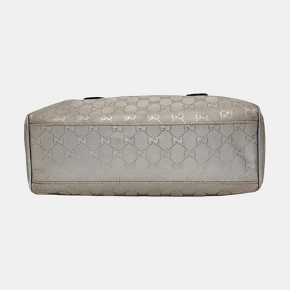 GUCCI Guccissima  Silver Coated Canvas Monogram Handbag Silver Hardware-(SKU)-951869728