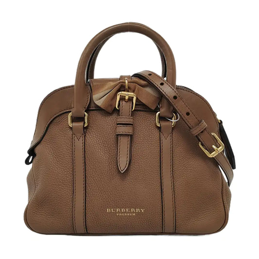 BURBERRY Milverton Brown Cowhide Single Shoulder Bag Tote Shoulder Bag Crossbody Bag Golden hardware Removable shoulder strap-(SKU)-951907400