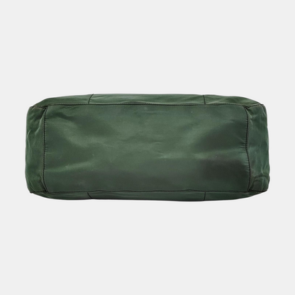 PRADA Dark green nylon single shoulder bag handbag Black hardware-(SKU)-951916972