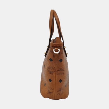 MCM ANYA mini Cognac coated canvas old flower rabbit crossbody bag, handbag Golden hardware Removable shoulder strap-(SKU)-951890333