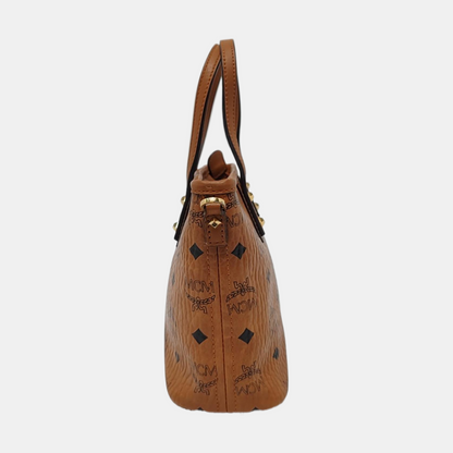 MCM ANYA mini Cognac coated canvas old flower rabbit crossbody bag, handbag Golden hardware Removable shoulder strap-(SKU)-951890333