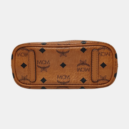 MCM ANYA mini Cognac coated canvas old flower rabbit crossbody bag, handbag Golden hardware Removable shoulder strap-(SKU)-951890333