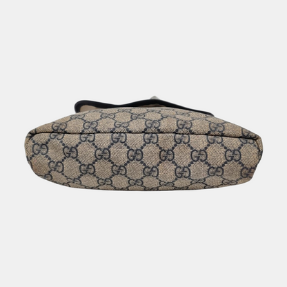 GUCCI Ebony Coated Canvas Monogram Shoulder Tote Crossbody Silver Hardware-(SKU)-951962908