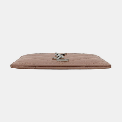 YSL MONOGRAM Pink Cowhide Card Case Silver Hardware-(SKU)-952265128