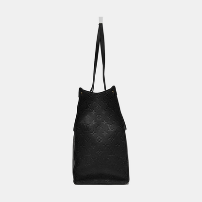 LOUIS VUITTON ONTHEGO Large Black Leather Monogram Embossed Jungle Bag Single Shoulder Bag Tote Bag Golden Hardware-(SKU)-952108425
