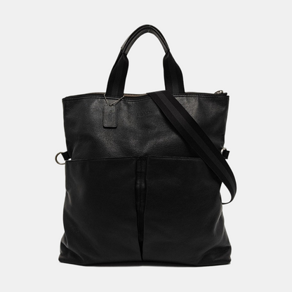 COACH Black Cowhide Single Shoulder Bag Sling Bag Tote Silver Hardware Removable shoulder strap-(SKU)-951940075