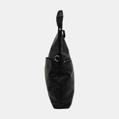 COACH Black Cowhide Single Shoulder Bag Sling Bag Tote Silver Hardware Removable shoulder strap-(SKU)-951940075