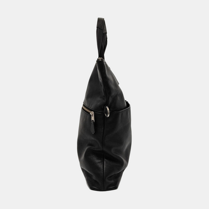 COACH Black Cowhide Single Shoulder Bag Sling Bag Tote Silver Hardware Removable shoulder strap-(SKU)-951940075
