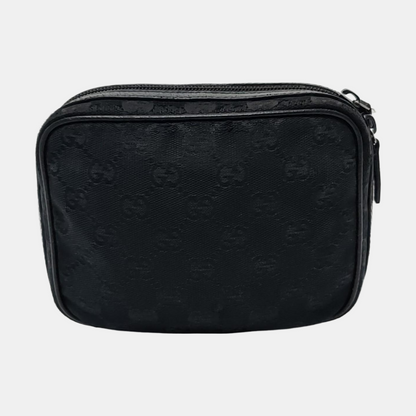 GUCCI Camera Bag Black canvas monogram handbag Black hardware-(SKU)-952266116