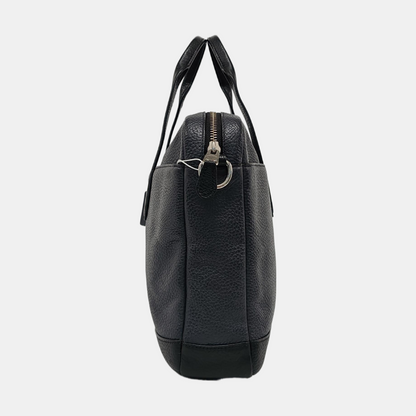COACH Black Leather Single Shoulder Bag Silver Hardware Removable shoulder strap-(SKU)-951908313