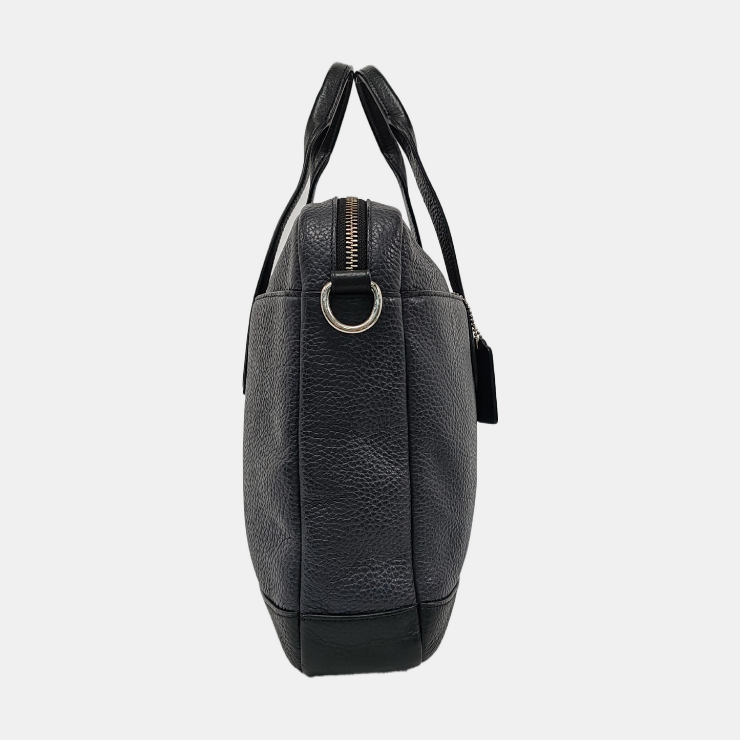 COACH Black Leather Single Shoulder Bag Silver Hardware Removable shoulder strap-(SKU)-951908313