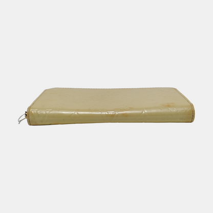 LOUIS VUITTON Yellow Patent Leather Embossed Wallet Golden hardware-(SKU)-952291694