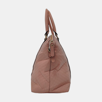 GUCCI Microguccissima Pink Calfskin Monogram Embossed Single Shoulder Tote Bag Crossbody Handbag Golden hardware-(SKU)-952396847