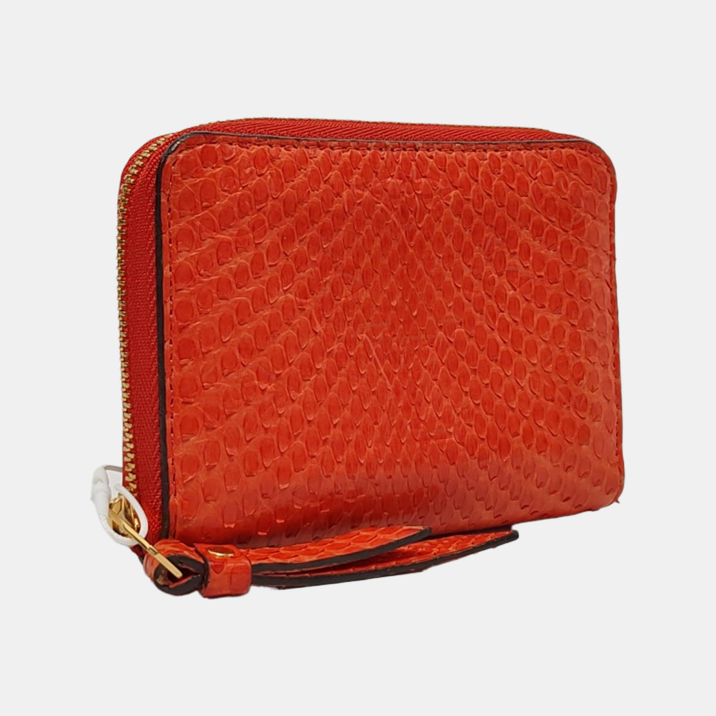 LOUIS VUITTON Orange Red Snake Skin Wallet Golden hardware-(SKU)-952344974