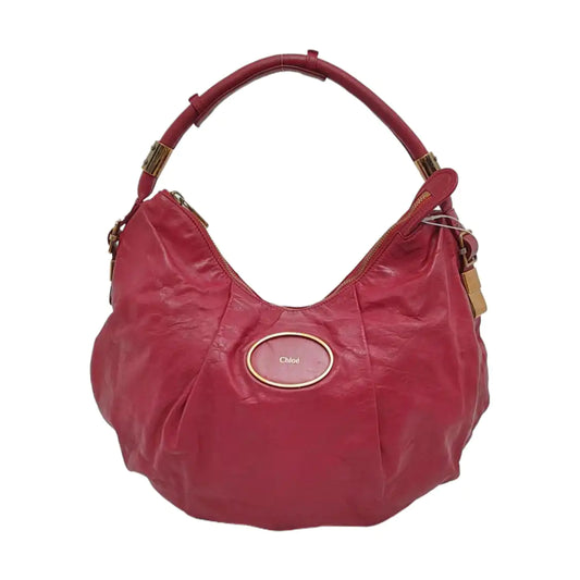 Chloé Fuchsia cowhide handbag Golden hardware-(SKU)-952505517