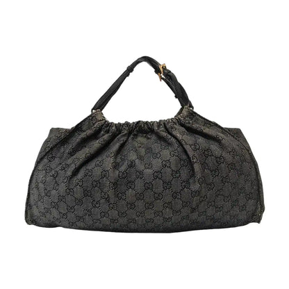 GUCCI Tote bag Dark Gray Canvas Monogrammed Handbag Golden hardware-(SKU)-948514581