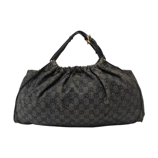 GUCCI Tote bag Dark Gray Canvas Monogrammed Handbag Golden hardware-(SKU)-948514581
