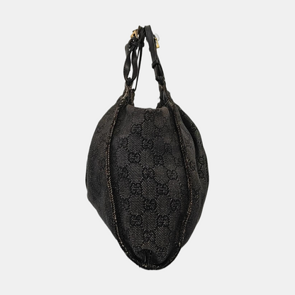 GUCCI Tote bag Dark Gray Canvas Monogrammed Handbag Golden hardware-(SKU)-948514581