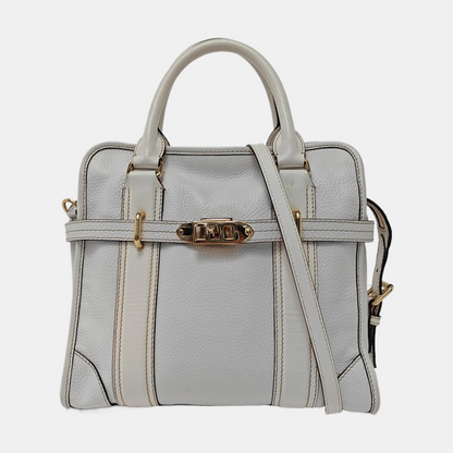 BURBERRY Minford Small size White Cowhide Single Shoulder Handbag Crossbody Bag Golden hardware Removable shoulder strap-(SKU)-952428263