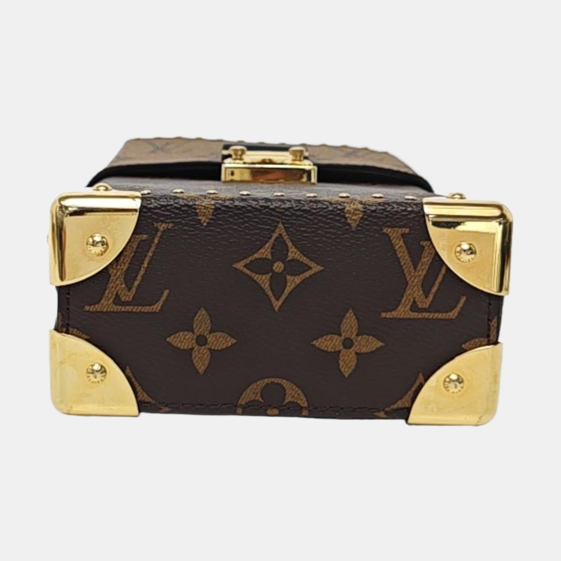 LOUIS VUITTON CAMERA BOX Brown Coated Canvas Monogram Shoulder Bag with Gold Hardware, Detachable Strap-(SKU)-952720692