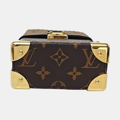 LOUIS VUITTON CAMERA BOX Brown Coated Canvas Monogram Shoulder Bag with Gold Hardware, Detachable Strap-(SKU)-952720692