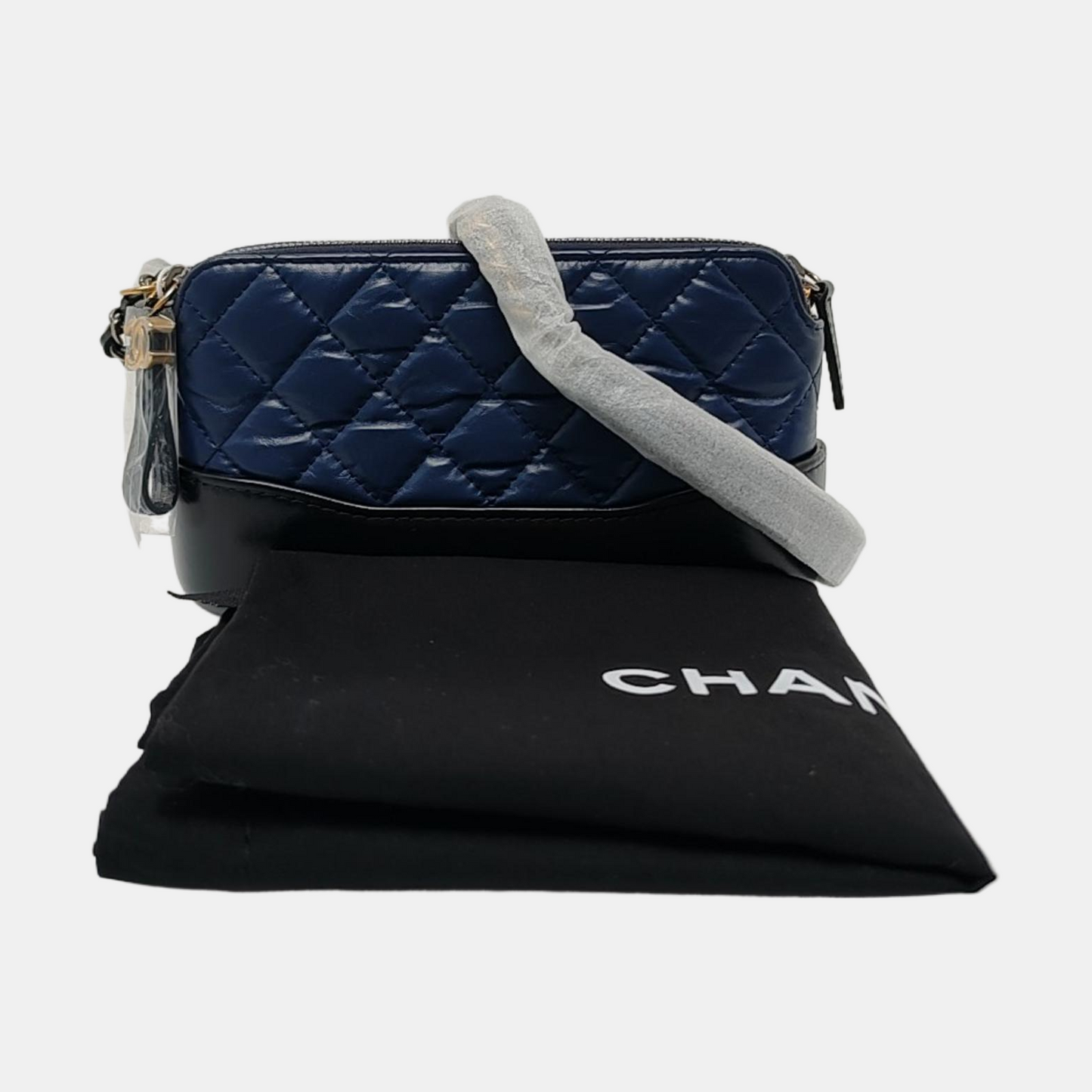 CHANEL GABRIELLE Mini Blue Calfskin Quilted Pattern Gabby Bag Crossbody Shoulder Bag Sling Bag Gold Silver Ruthenium Hardware 25 Clasp Removable Strap-(SKU)-952635545
