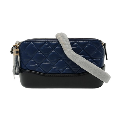 CHANEL GABRIELLE Mini Blue Calfskin Quilted Pattern Gabby Bag Crossbody Shoulder Bag Sling Bag Gold Silver Ruthenium Hardware 25 Clasp Removable Strap-(SKU)-952635545