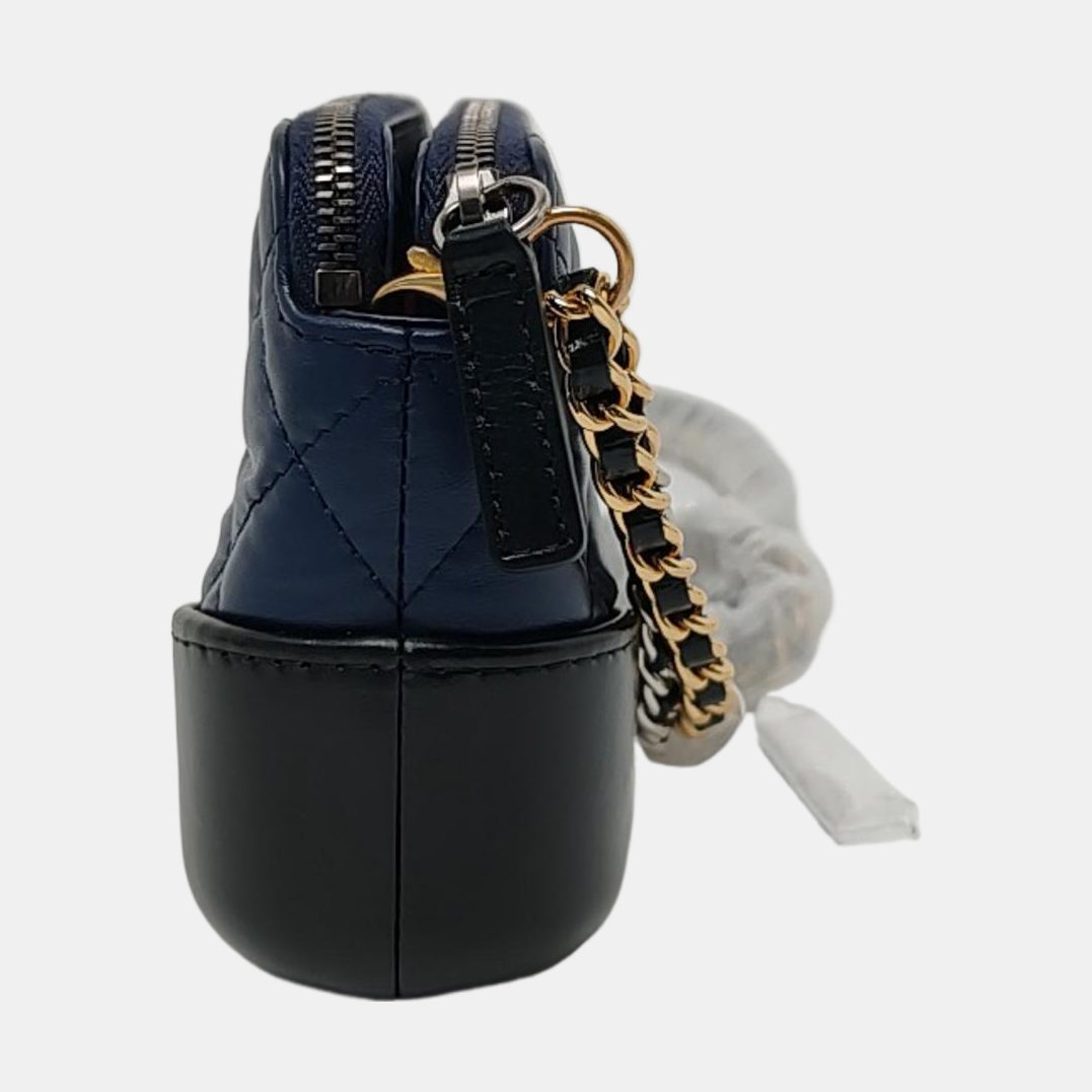 CHANEL GABRIELLE Mini Blue Calfskin Quilted Pattern Gabby Bag Crossbody Shoulder Bag Sling Bag Gold Silver Ruthenium Hardware 25 Clasp Removable Strap-(SKU)-952635545