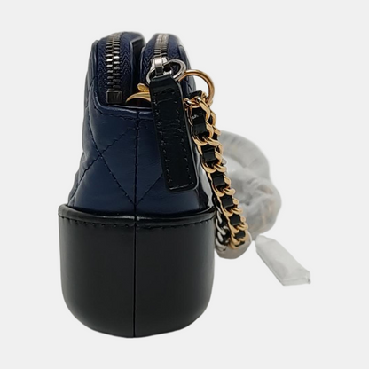 CHANEL GABRIELLE Mini Blue Calfskin Quilted Pattern Gabby Bag Crossbody Shoulder Bag Sling Bag Gold Silver Ruthenium Hardware 25 Clasp Removable Strap-(SKU)-952635545